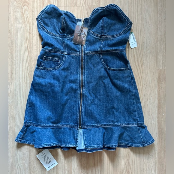 New wit tags - Self- Portrait Scalloped Denim Dress size 8 - Picture 10 of 16